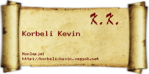 Korbeli Kevin névjegykártya